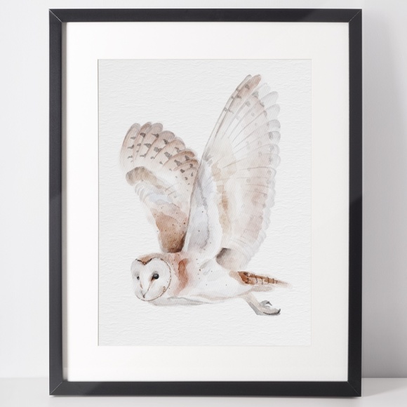 Other - ♥️SALE♥️ Watercolor Wall Art Print Owl Portrait Unframed